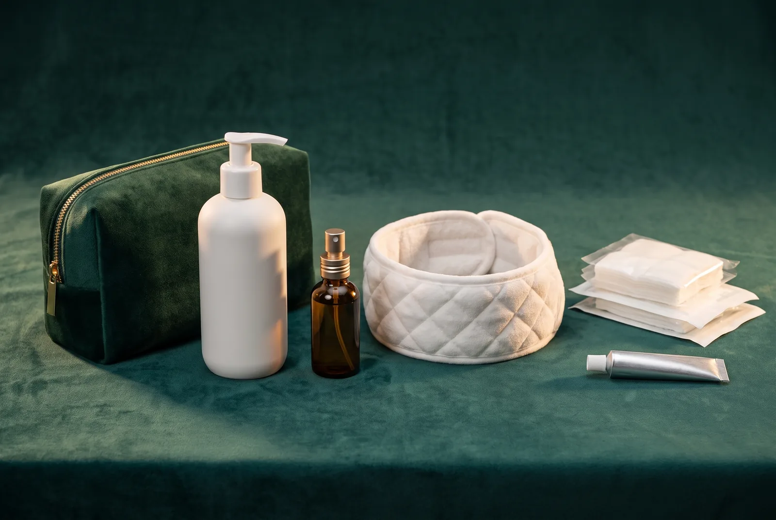 Post-operative care kit: shampoo, saline spray, gauze, ointment and neck pillow
