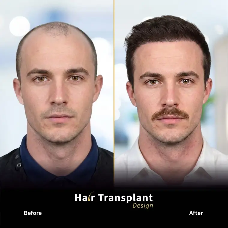 Línea frontal y coronilla, antes y después